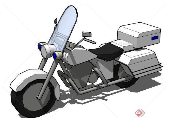 交通工具摩托车的设计模型图SU格式