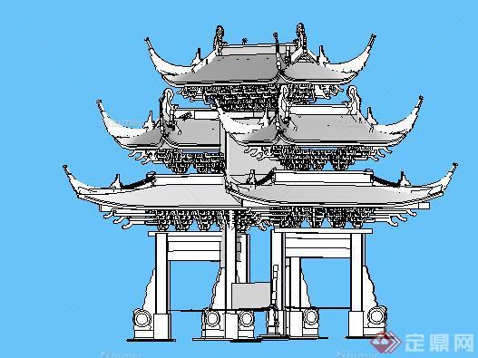 园林景观之牌坊设计方案SU模型9