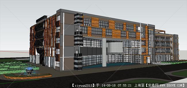 SU精品模型  很不错的图书馆建筑设计模型