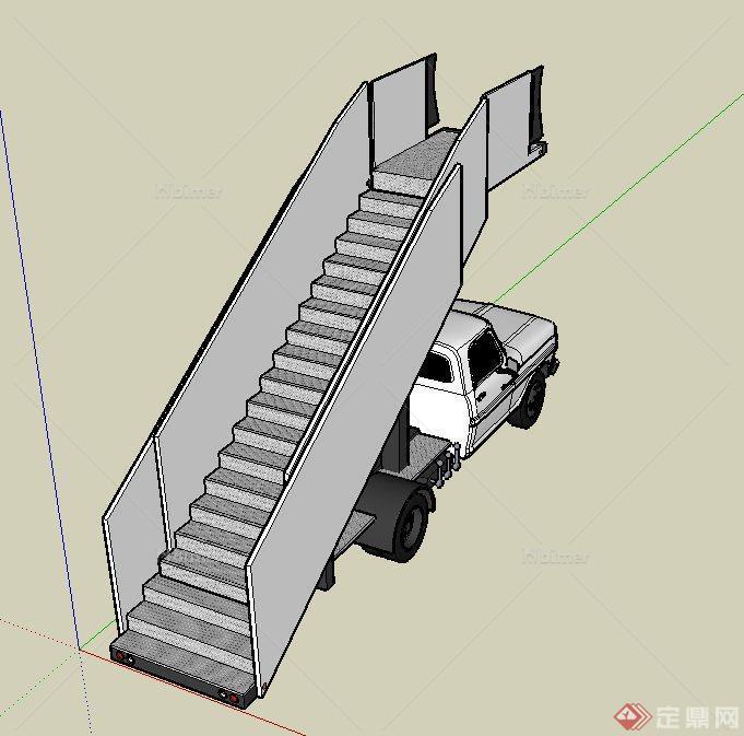 现代飞机梯设计SU模型