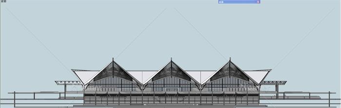现代火车站建筑设计素材 SU模型[原创]