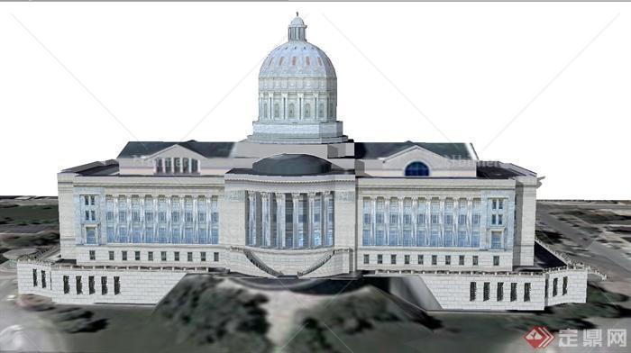 某美式国会大厦建筑设计SU模型