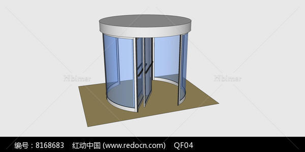 玻璃旋转门模型