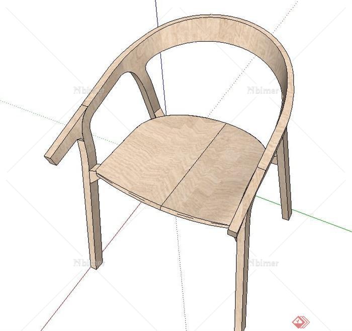 室内木质创意座椅设计SU模型[原创]
