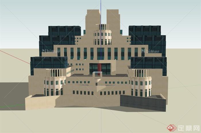 欧式某中央行政大楼建筑设计SU模型