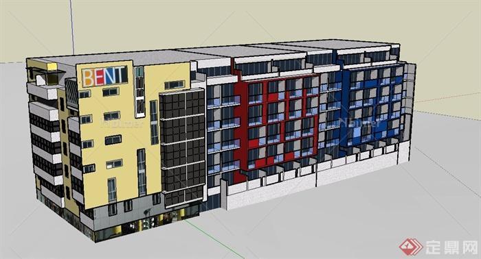 某栋公寓楼建筑设计SU模型