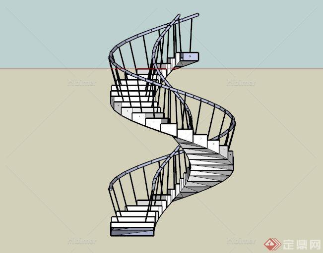 户外旋转楼梯设计SU模型[原创]