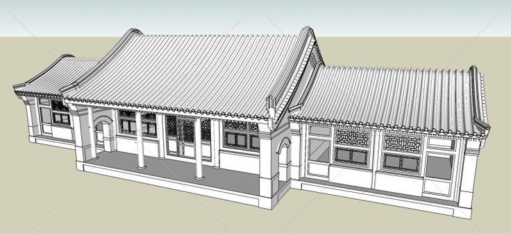 中国古建四合院正房SketchUp模型提供下载分享