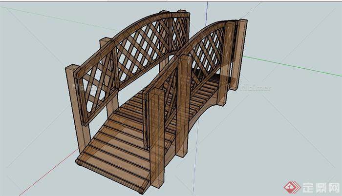 某现代中式风格小桥设计SU模型[原创]