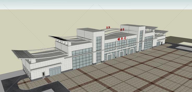 现代风格火车站(60675)su模型下载