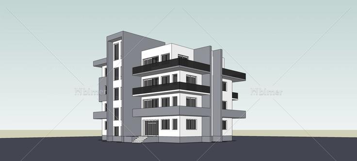 现代多层住宅楼(76979)su模型下载