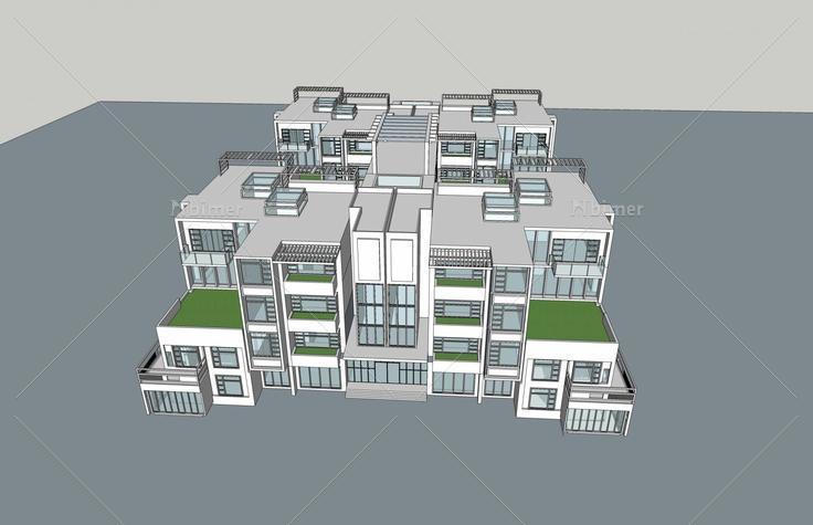 现代多层办公楼(47197)su模型下载