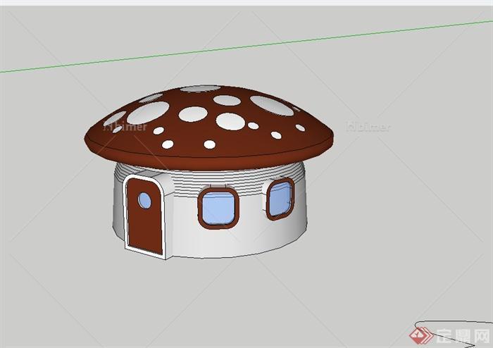 蘑菇房卫生间设计su模型