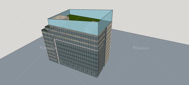 现代小高层办公楼(74542)su模型下载