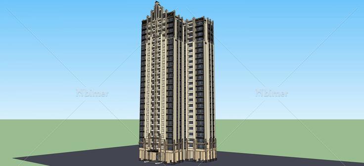 ART-DECO风格高层住宅(64528)su模型下载