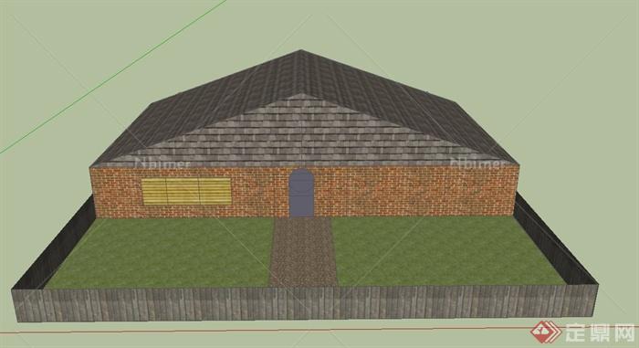 某三角平房建筑设计SU模型