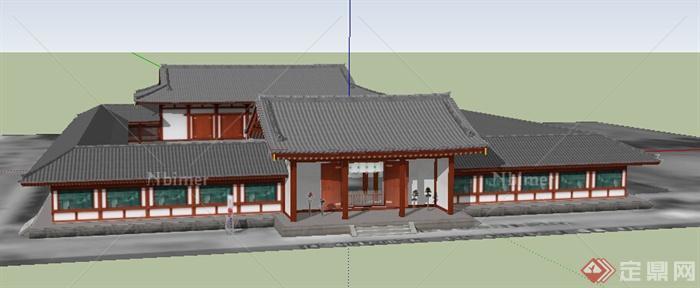 某古典中式风格四合院住宅设计SU模型