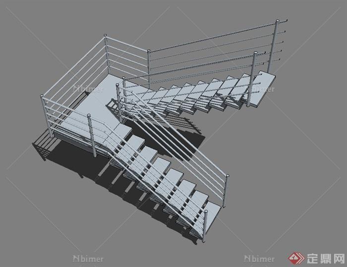 某现代建筑构件楼梯设计su模型