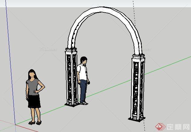 拱形景观廊架SketchUp(SU)3D模型