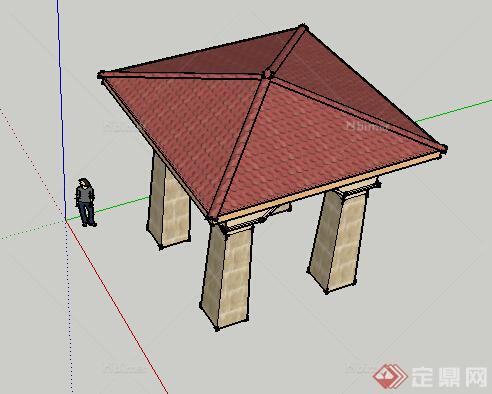 园林景观之欧式景观亭设计su模型13