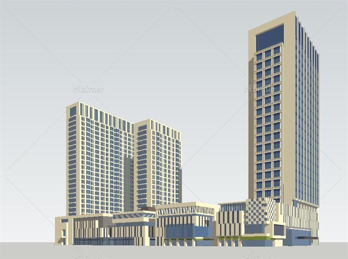 酒店 商业综合体建筑设计方案su模型[原创]