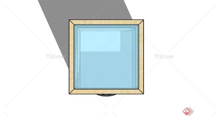 现代玻璃面板床头柜SU模型[原创]