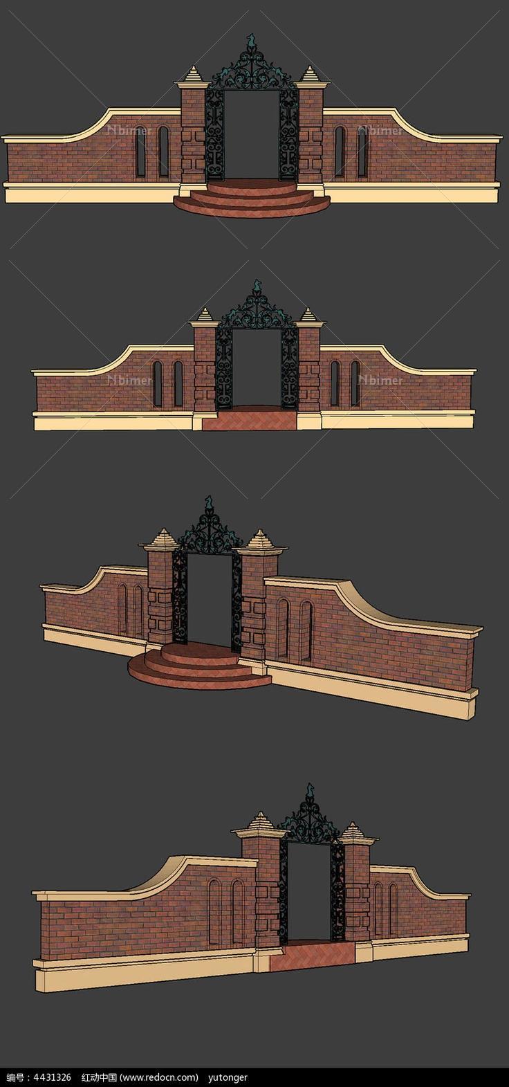 中式庭院大门SU模型设计
