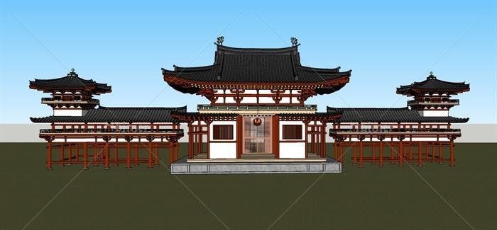 某地寺庙建筑设计SU模型[原创]