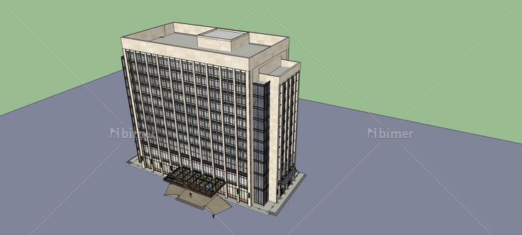 新古典风格高层办公楼(74475)su模型下载