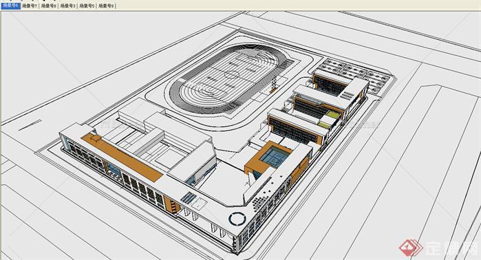 某中小学校规划 建筑设计方案 SU模型