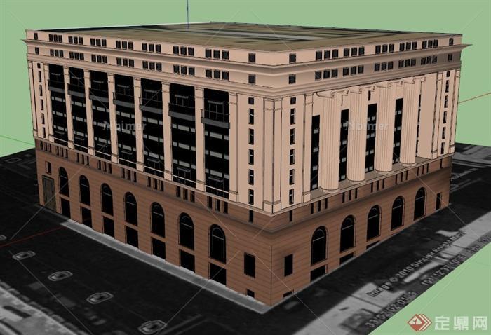 某国家储蓄银行建筑设计SU模型