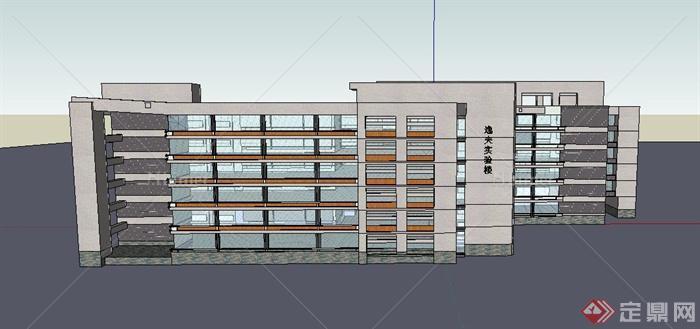 现代某中学实验楼建筑设计SU模型