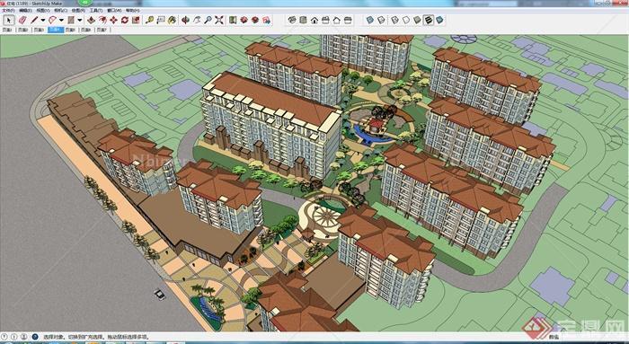 某住宅小区建筑景观设计SU模型