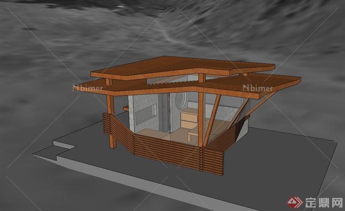 某门卫室建筑设计SU模型