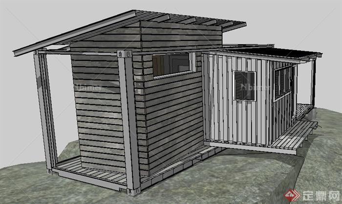 某现代居住小屋建筑设计SU模型