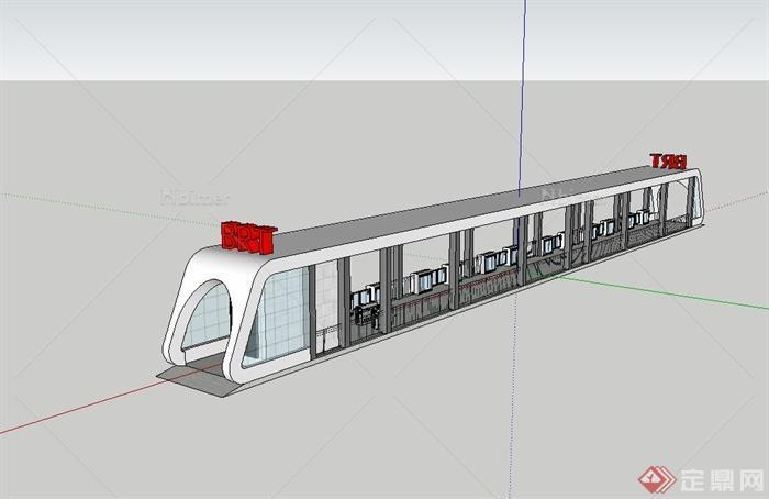 现代风格地铁站设计su模型[原创]