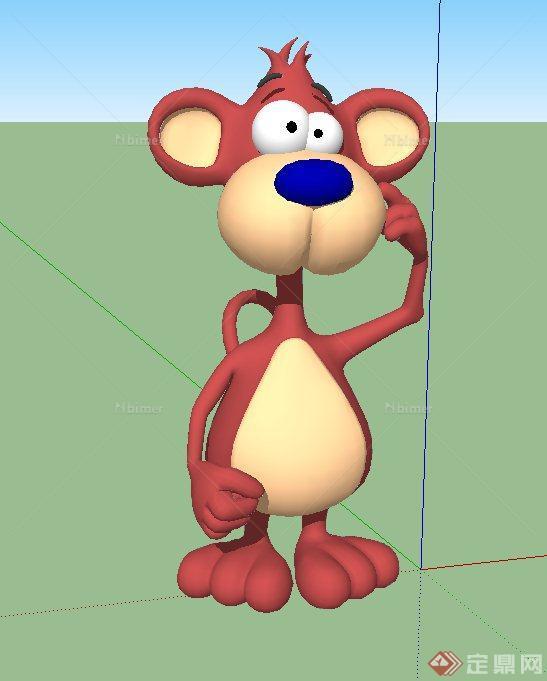 动漫直立猴子设计SU模型