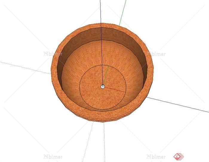 现代风格陶罐花钵设计su模型[原创]