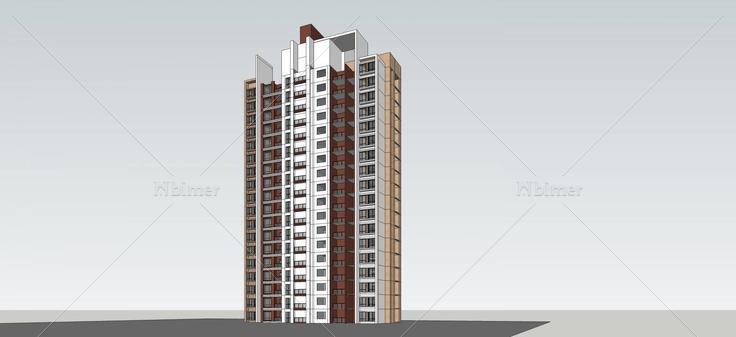 现代高层住宅(64612)su模型下载