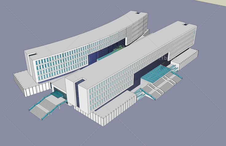 现代多层办公楼(43473)su模型下载