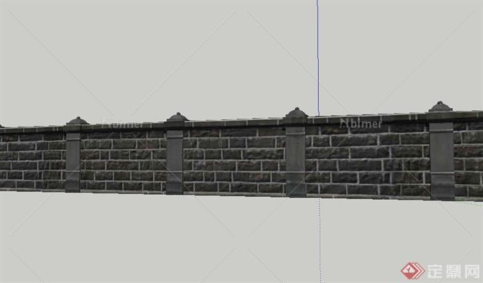 某室外园林景观围墙设计SU模型