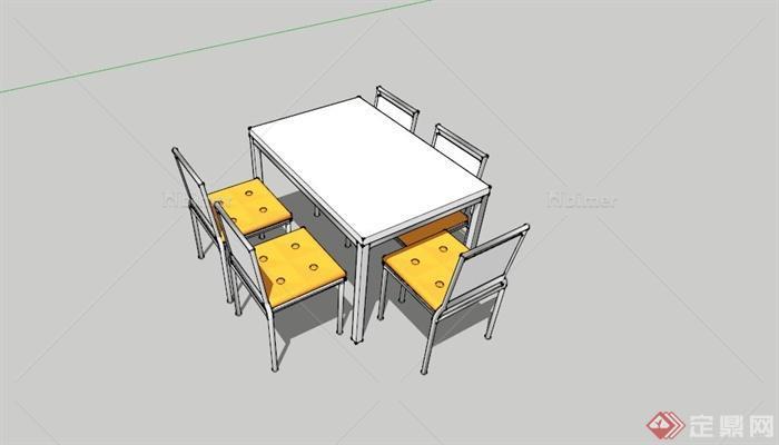 现代简约餐桌椅组合设计SU模型[原创]