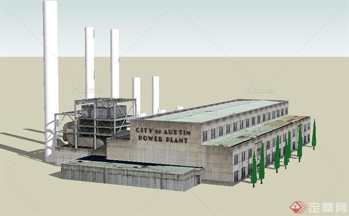 某大型工业建筑设计SU模型素材