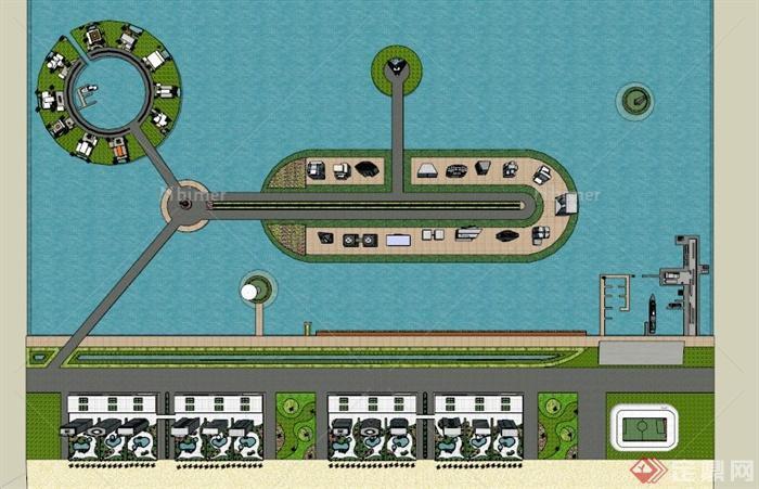 滨海小区高层建筑设计素材SU模型[原创]