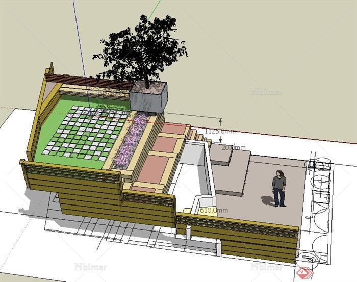 某花园平台景观设计SU模型