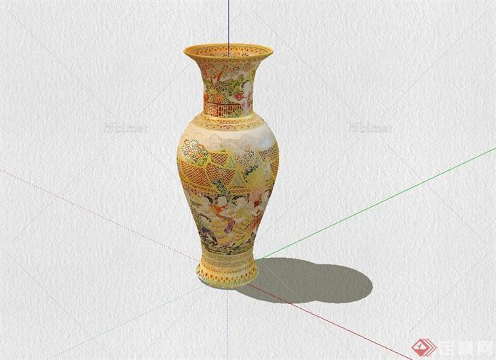 古典中式漂亮陶瓷花瓶设计su模型