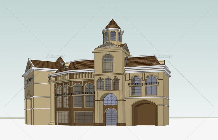 欧式小商业楼(48717)su模型下载