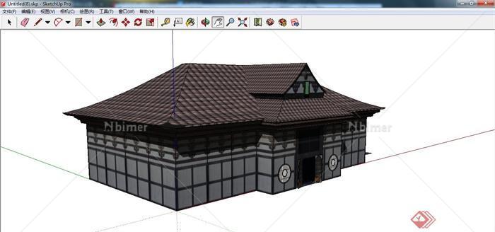 日式古建筑设计su模型