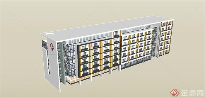 某现代医院住院楼建筑设计su模型