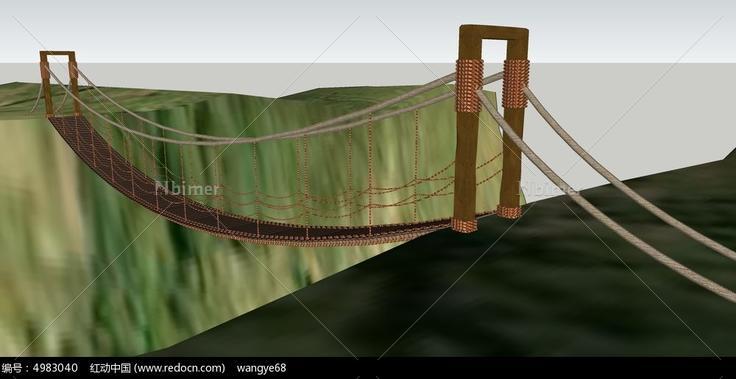 木制吊桥SU模型